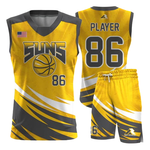 Custom basketball jerseys tailored for teams and players.